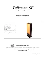 Предварительный просмотр 1 страницы Audio Concepts SE Reference Tower Owner'S Manual