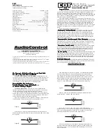 Preview for 1 page of Audio Control EQT Concert Series Owner/Installer Instruction Manual