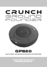 Preview for 1 page of Audio Design Crunch Groundpounder GP820 Owner'S Manual