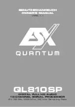Audio Design ESX Quantum QL810SP Owner'S Manual preview