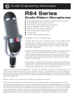 Audio Engineering Associates R84 Series Brochure & Specs preview