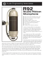 Audio Engineering Associates R92 Brochure & Specs preview