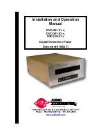 Предварительный просмотр 1 страницы Audio international DVD-201-01-1 Installation And Operation Manual