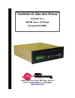 Preview for 1 page of Audio international RCD-201-01-1 Installation & Operation Manual