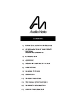 Preview for 2 page of Audio Note CDT-Six / Force Owner'S Information Manual