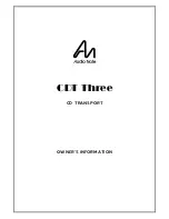 Preview for 1 page of Audio Note CDT Three Owner'S Information Manual