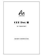 Audio Note CDT Two/II Owner'S Information preview