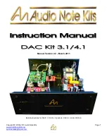 Предварительный просмотр 1 страницы Audio Note DAC Kit 3.1 Instruction Manual