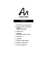 Preview for 2 page of Audio Note P2 SE Owner'S Information