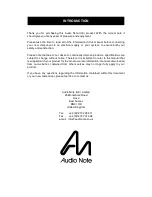 Preview for 5 page of Audio Note P2 SE Owner'S Information