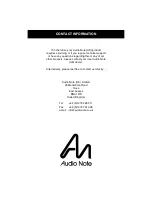 Предварительный просмотр 11 страницы Audio Note SORO Phono Owner'S Information