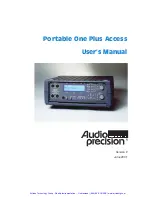 Preview for 3 page of Audio Precision Portable One Plus Access User Manual