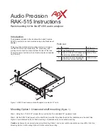 Предварительный просмотр 1 страницы Audio Precision RAK-515 Instructions