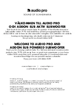 Preview for 2 page of Audio Pro ADDON SUB Owner'S Manual