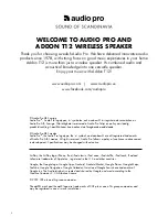 Предварительный просмотр 2 страницы Audio Pro ADDON T12 (Spanish) Manual Del Propietario