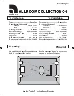 Предварительный просмотр 1 страницы Audio Pro Allroom Series Allroom Collection Technical Data