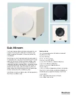 Preview for 1 page of Audio Pro Allroom Series Sub Allroom Specifications