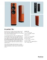 Предварительный просмотр 1 страницы Audio Pro Avantek Six Specifications