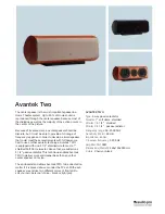 Предварительный просмотр 1 страницы Audio Pro Avantek Two Specifications