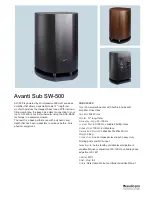 Audio Pro Avanti Series SW-500 Specifications preview