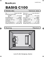 Предварительный просмотр 1 страницы Audio Pro BASIQ C100 Technical Data