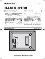 Предварительный просмотр 2 страницы Audio Pro BASIQ C100 Technical Data