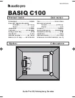 Предварительный просмотр 4 страницы Audio Pro BASIQ C100 Technical Data