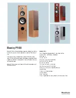 Предварительный просмотр 1 страницы Audio Pro BASIQ F100 Specifications