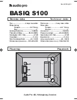 Предварительный просмотр 1 страницы Audio Pro BASIQ S100 Technical Data