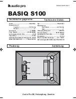 Предварительный просмотр 3 страницы Audio Pro BASIQ S100 Technical Data