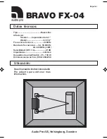 Предварительный просмотр 5 страницы Audio Pro Bravo FX-04 User Manual