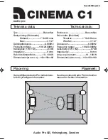 Audio Pro Cinema C1 Technical Data предпросмотр