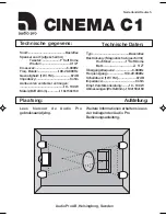 Предварительный просмотр 3 страницы Audio Pro Cinema C1 Technical Data