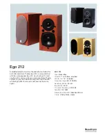 Предварительный просмотр 1 страницы Audio Pro Ego 212 Specifications