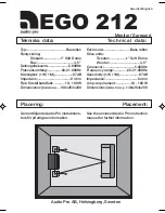 Предварительный просмотр 1 страницы Audio Pro Ego 212 Technical Data