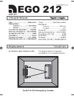 Предварительный просмотр 2 страницы Audio Pro Ego 212 Technical Data
