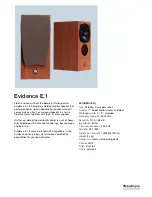 Предварительный просмотр 1 страницы Audio Pro Evidence E.1 Specifications