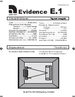 Предварительный просмотр 2 страницы Audio Pro Evidence E.1 Technical Data