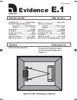 Предварительный просмотр 4 страницы Audio Pro Evidence E.1 Technical Data