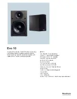 Предварительный просмотр 1 страницы Audio Pro Evo Series Evo 10 Specifications