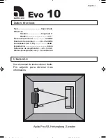 Предварительный просмотр 5 страницы Audio Pro Evo Series Evo 10 Technical Data