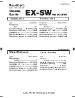 Audio Pro EX-SW Specifications preview