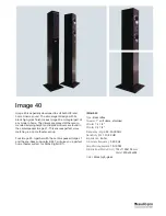 Предварительный просмотр 1 страницы Audio Pro Image Series Image 40 Specifications