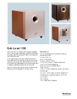 Audio Pro Level Series 108 Specifications preview