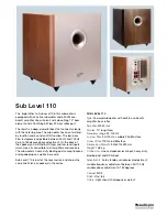 Preview for 1 page of Audio Pro Level Series 110 Specifications