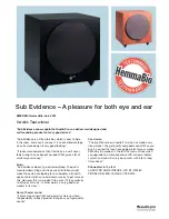 Preview for 1 page of Audio Pro SUB Evidence MkII Datasheet