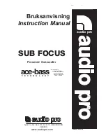 Preview for 1 page of Audio Pro Sub Focus Instruction Manual