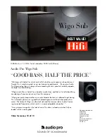 Preview for 1 page of Audio Pro Wigo Series SUB Wigo Datasheet