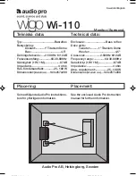 Audio Pro wigo Wi-110 Technical Data предпросмотр