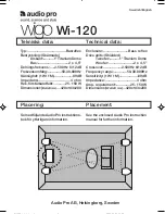 Предварительный просмотр 1 страницы Audio Pro wigo Wi-120 Technical Data